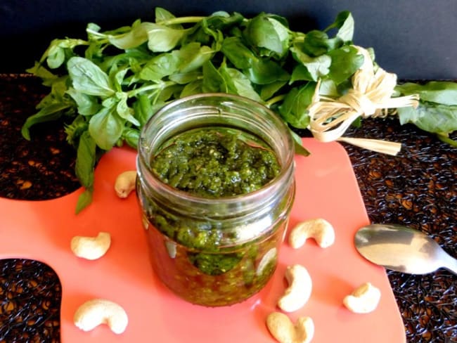 Pesto basilic et noix de cajou