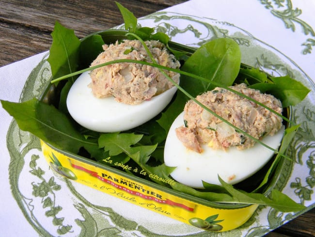 Oeufs durs farcis aux sardines