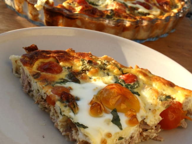 Quiche au thon et ses oeufs au plat