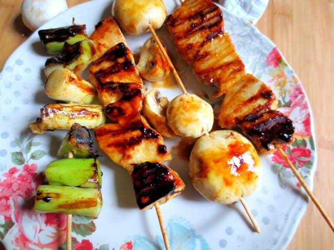 Brochettes de thon et légumes à la japonaise