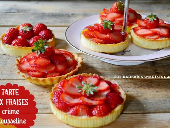 Tartelettes aux fraises et crème mousseuse vanille