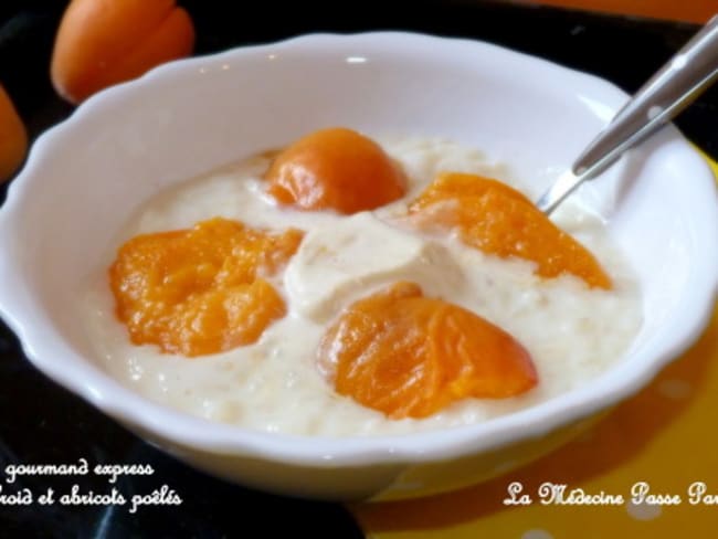 Riz au lait gourmand express en chaud/froid aux abricots et huile d'orange