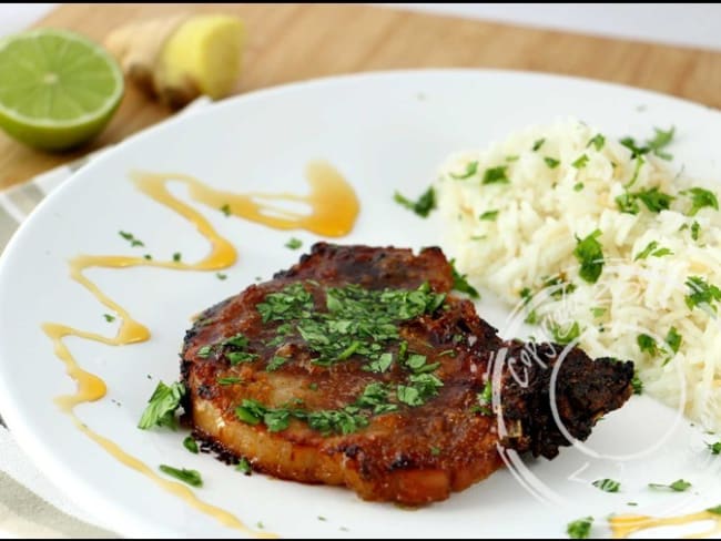 Côtes de porc au miel et gingembre