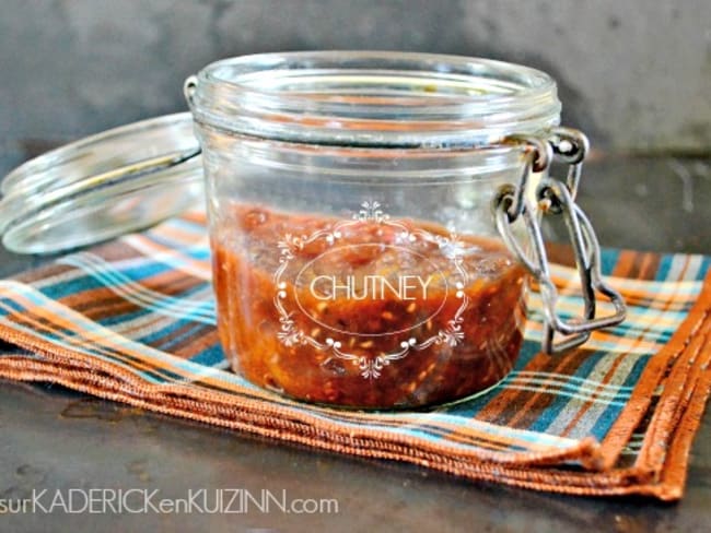 Chutney aux pruneaux, abricots secs et framboises