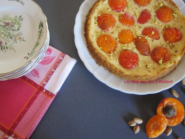 Tarte comme une cheesecake aux abricots