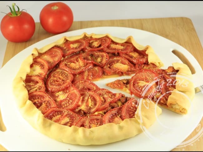 Tarte au thon, tomates et moutarde