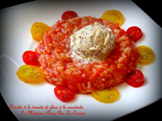 Risotto à la tomate et glace à la moutarde