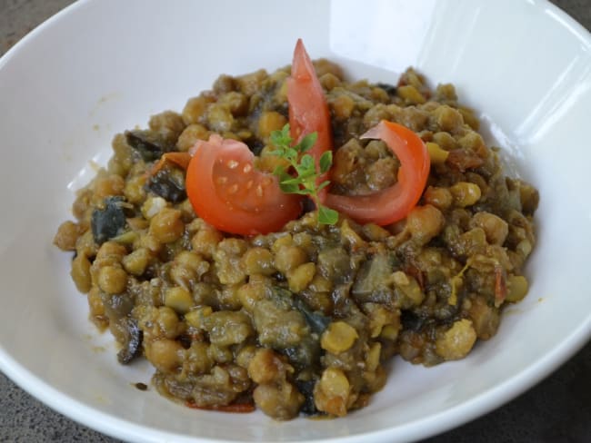 Pois chiches aux aubergines (vegan)