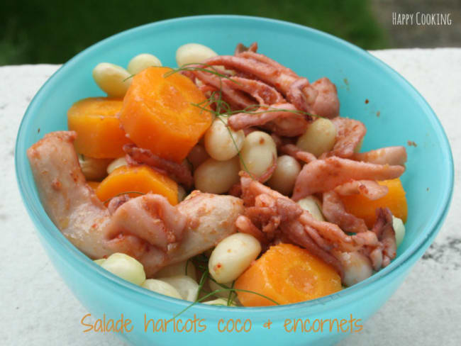 Salade de haricots coco aux encornets