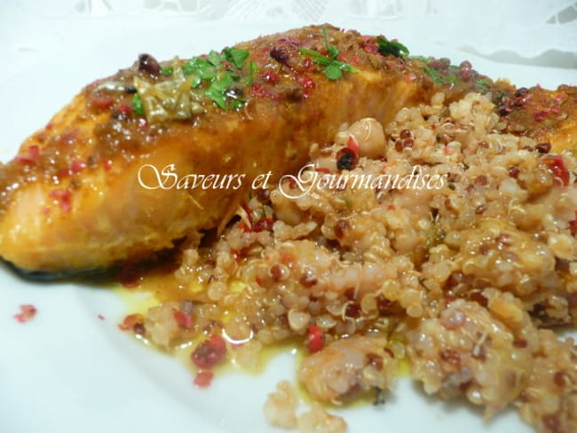 Saumon au beurre épicé et au quinoa