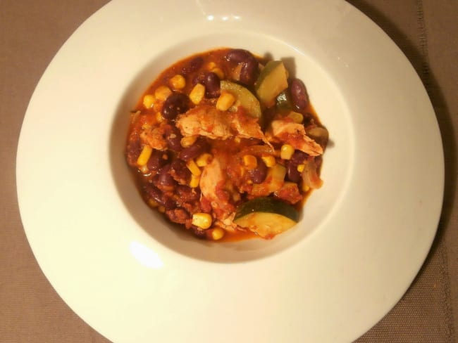 Chili au poulet et restes du frigo