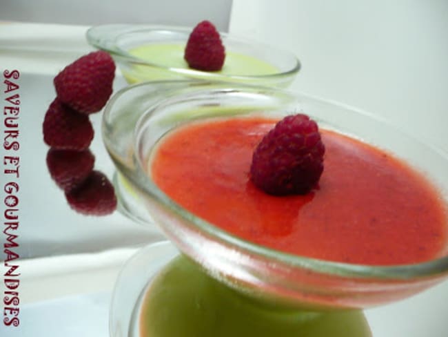 Panna Cotta avocats-framboises.