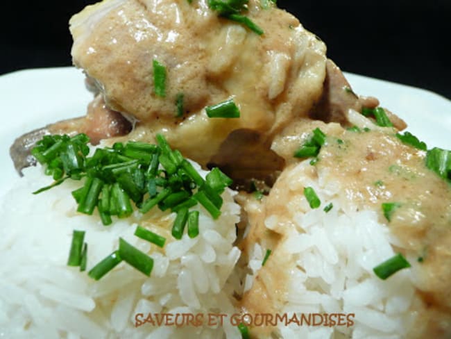 Poulet au vinaigre et à la moutarde.