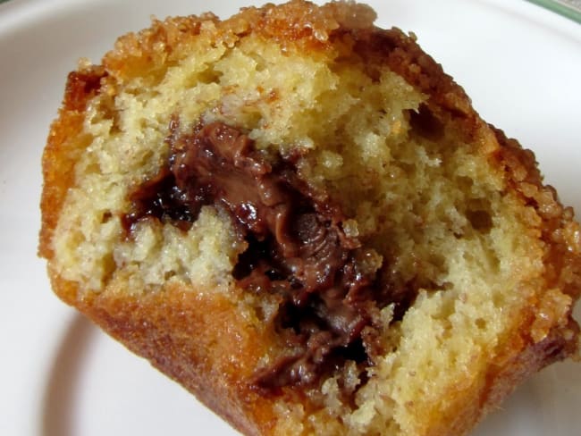 Muffins à la banane, coeur Nutella