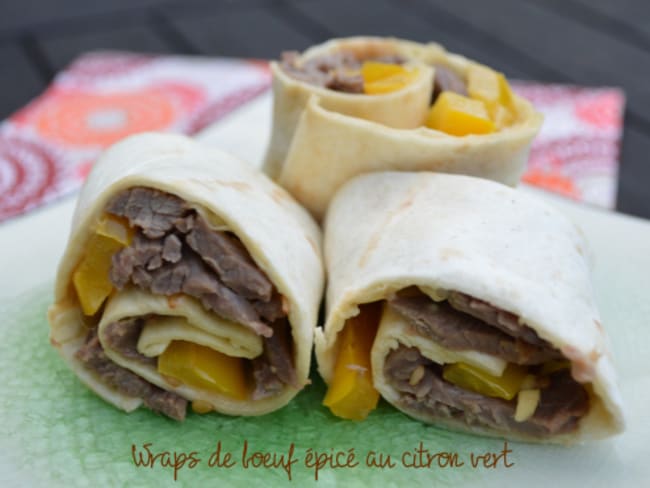 Wraps de bœuf mariné au citron vert