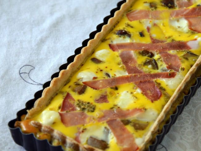 Quiche Cèpes, Chèvre et Bacon