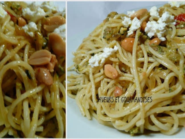 Linguine aux courgettes et ricotta.