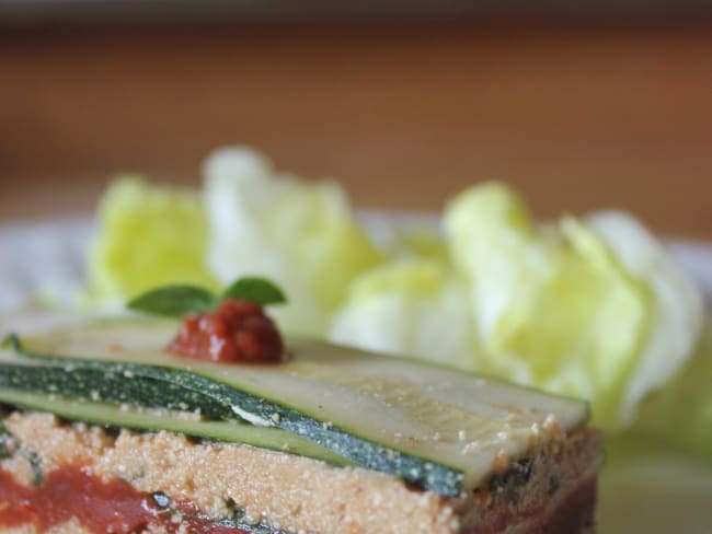 Lasagnes crues de courgette et sa sauce tomate crue