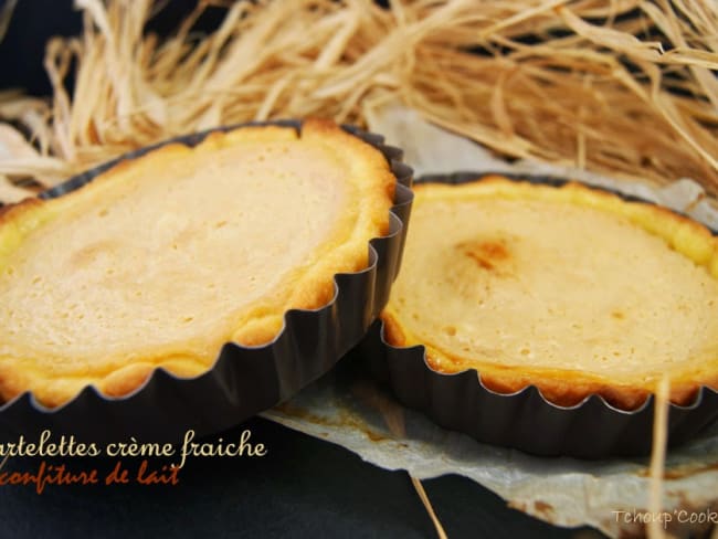 Tartelettes crème fraîche et confiture de lait