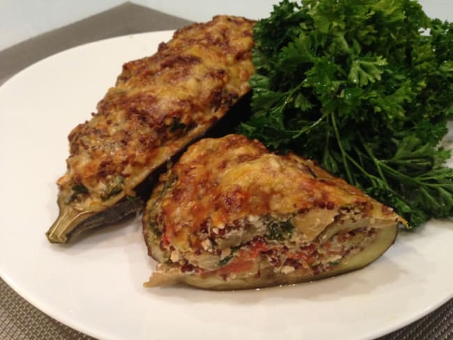 Aubergines farcies au Quinoa rouge