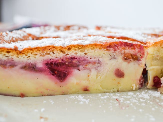 Gâteau magique aux framboises