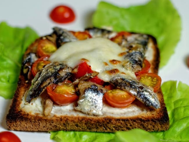 Tartine aux sardines