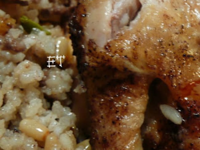 Poulet rôti farci à l'orientale