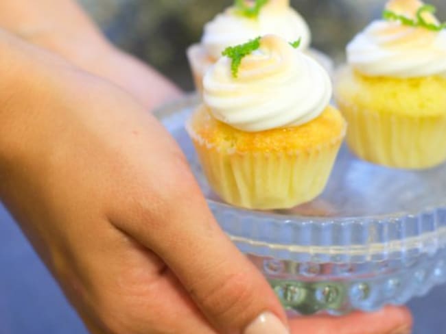 Cupcakes citron vert meringués