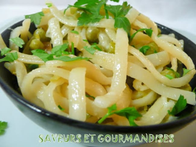 Linguine aux petits pois.