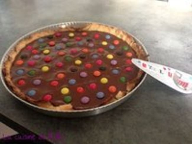 Tarte chocolat praliné et smarties