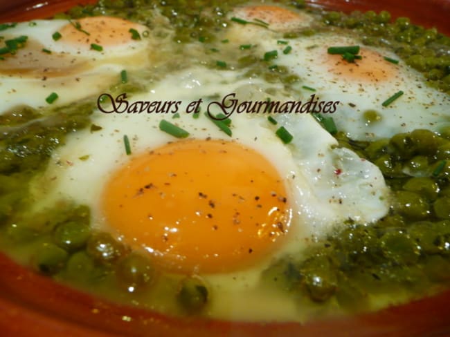 Tajine de petits pois aux Oeufs.