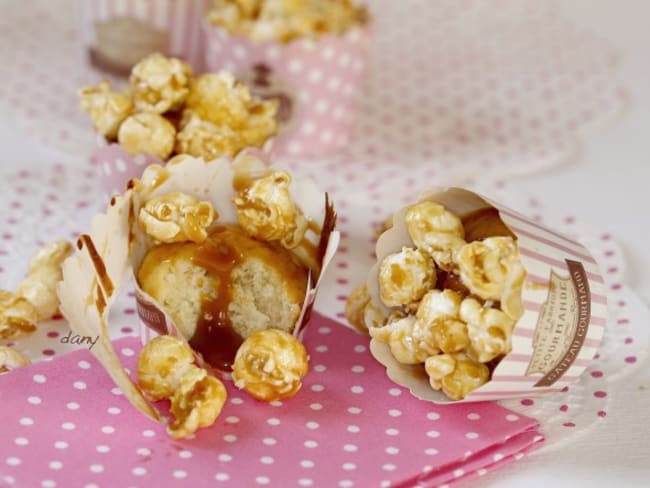 Muffins pop corn et caramel