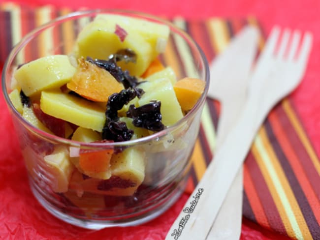 Salade de pommes-de-terre aux abricots du Valais et algue nori