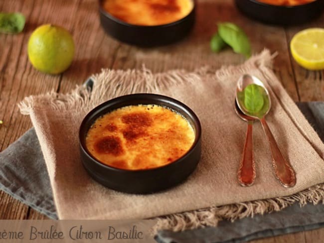 Crème Brûlée Citron Vert et Basilic