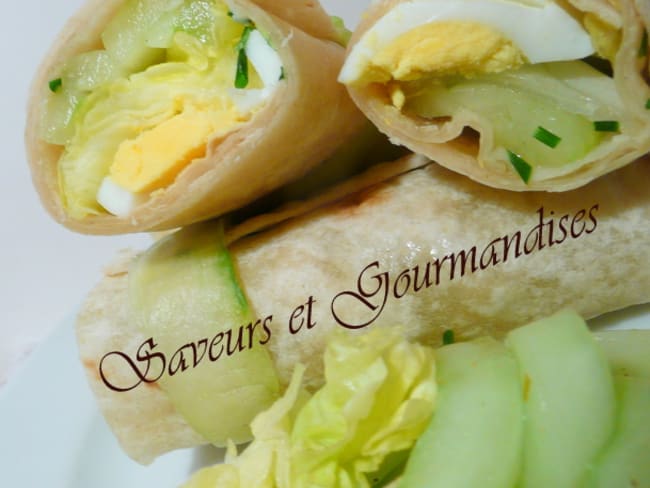 Wraps de crudité, mozzarella et Œufs durs