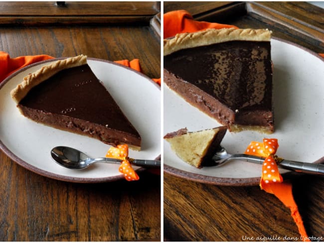 Tarte à la citrouille au chocolat ou "chocolate pumpkin pie"