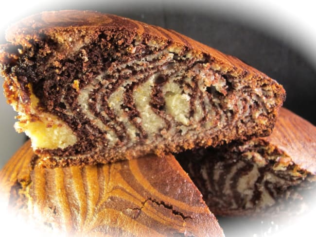 Gâteau zébré au chocolat