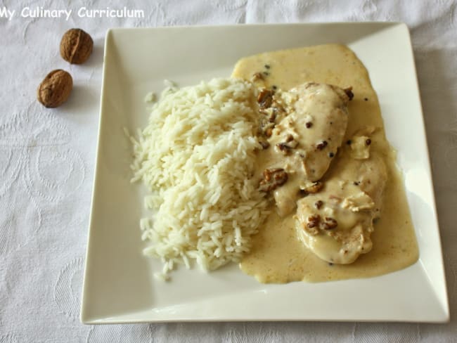 Escalopes de poulet au camembert et aux noix