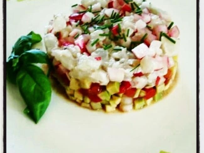 Ceviche de gambas et son tartare de légumes