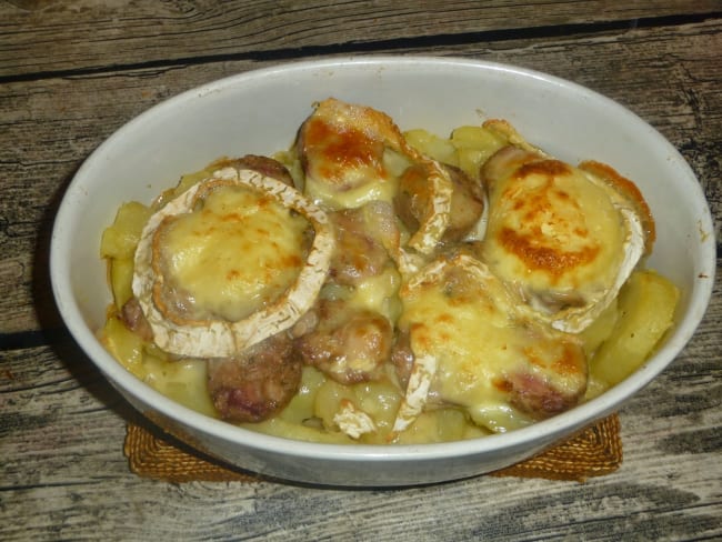 Gratin troyen andouillette pomme de terre et fromage chaource AOP