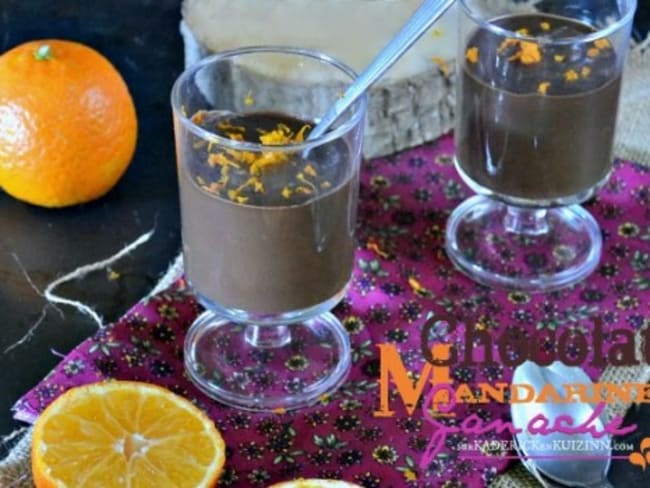 Ganache chocolat noir et mandarine en verrines