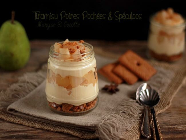 Tiramisu aux Poires Pochées et Spéculoos