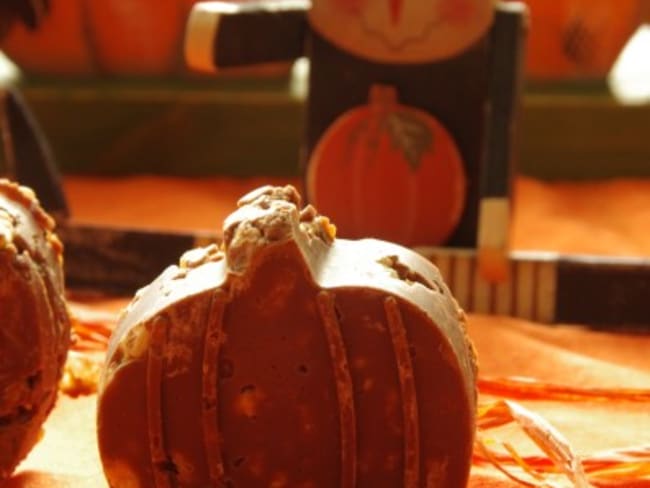 Petites citrouilles chocolatées à la guimauve et au caramel cannelle