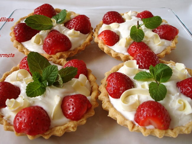 tarte chocolat blanc-fraises