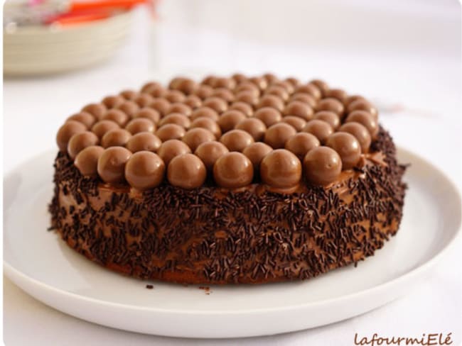 Gâteau au chocolat glaçage chocolat malteser