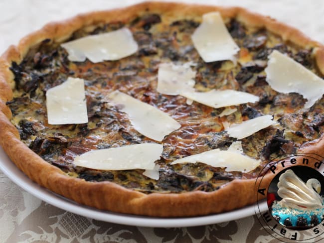 Tarte végétarienne aux champignons et parmesan