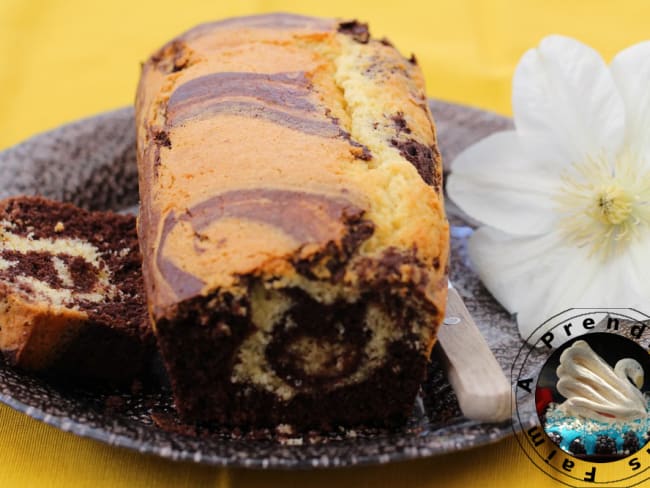 Cake marbré amandes chocolat
