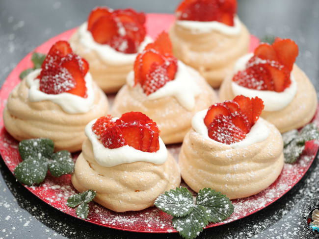 Pavlovas individuelles aux fraises