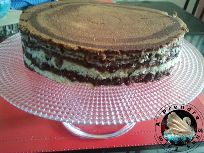 Gâteau marbré vanille, chocolat, orange