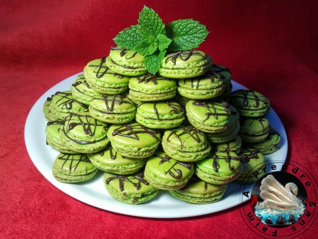 Macarons menthe-chocolat